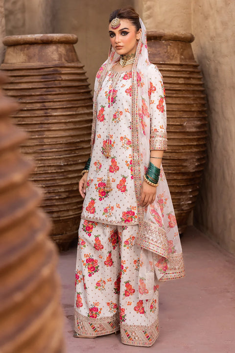 CHARIZMA - 3PC Embroidered Raw-Silk Suit CMA-5-071