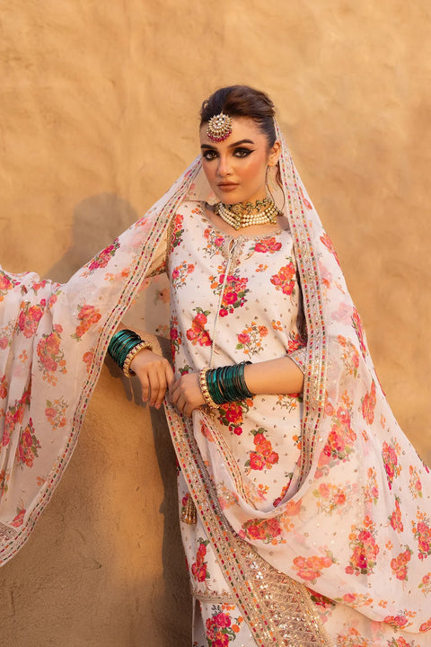 CHARIZMA - 3PC Embroidered Raw-Silk Suit CMA-5-071