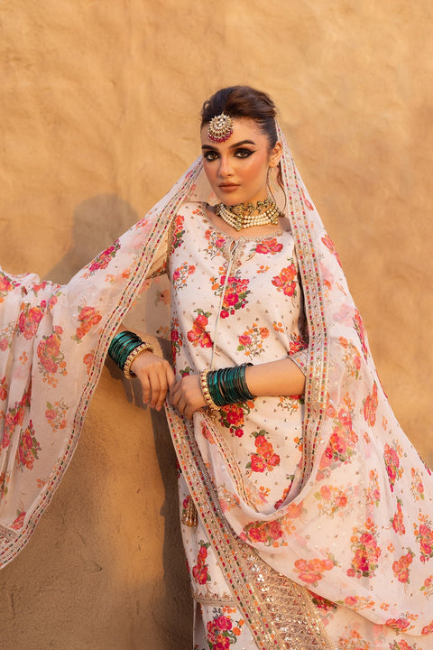 CHARIZMA - 3PC Embroidered Raw-Silk Suit CMA-5-071