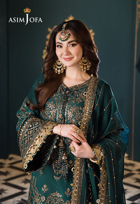 Asim jofa - 3PC CHIFFON EMBROIDERED WITH EMBROIDERED DUPATTA - AJFI-30
