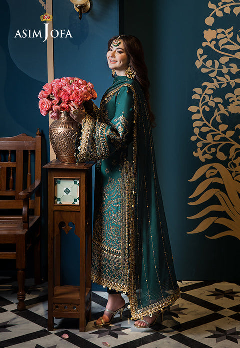 Asim jofa - 3PC CHIFFON EMBROIDERED WITH EMBROIDERED DUPATTA - AJFI-30