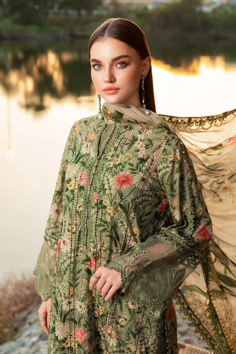 MARIA B - 3 Piece Unstitched  Chickenkari Printed Lawn Suit | MPT-25021