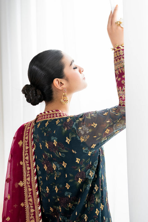 BAROQUE 3pc Unstitched EMBROIDERED CHIFFON SF-689