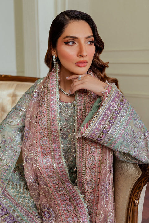 BAROQUE - EMBROIDERED NET CH13-08 UNSTITCHED