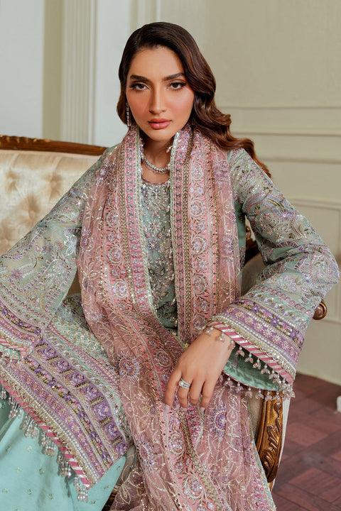 BAROQUE - EMBROIDERED NET CH13-08 UNSTITCHED