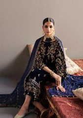 EMMAN ADEEL - 3PC VELVET EMBROIDERED SHIRT WITH CHIFFON EMBROIDERED DUPATTA AND TROUSER - KPR1832