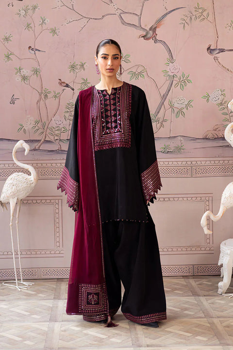 VANYA - 3PC DHANAK EMBROIDERED SHIRT WITH DHANAK SHAWL AND TROUSER - SN-04