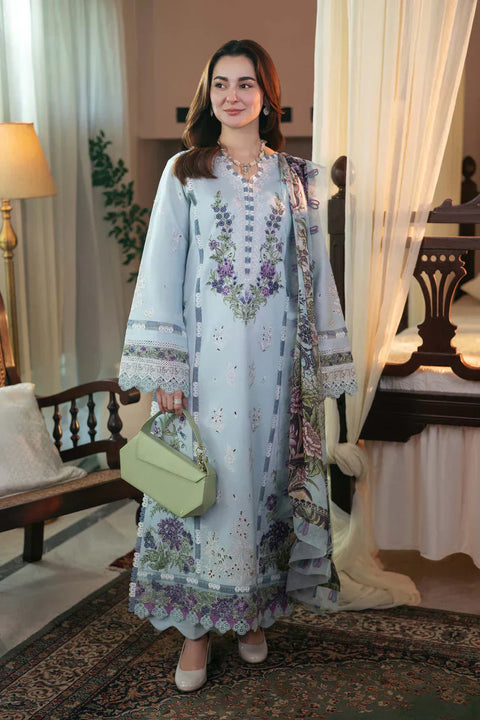 JADE - 3PC LAWN EMBROIDERED SHIRT WITH PRINTED DUPATTA AND TROUSER - KPR 2208