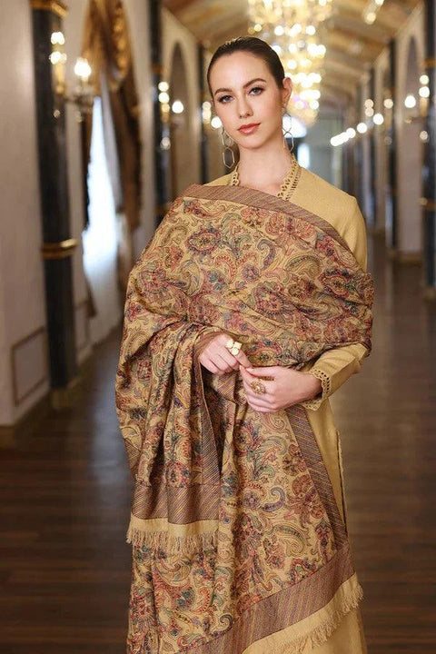 BAREEZE - 3PC DHANAK EMBROIDERED SHIRT DHANAK HEAVY EMBROIDERED SHAWL DUPATTA AND TROUSER - KPR 012