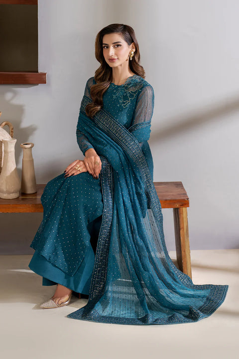 IZNIK 3pc Unstitched EMBROIDERED CHIFFON CC-57