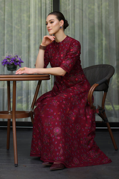 BAREEZE - 3PC DHANAK EMBROIDERED SHIRT DHANAK HEAVY EMBROIDERED SHAWL DUPATTA AND TROUSER - KPR 05