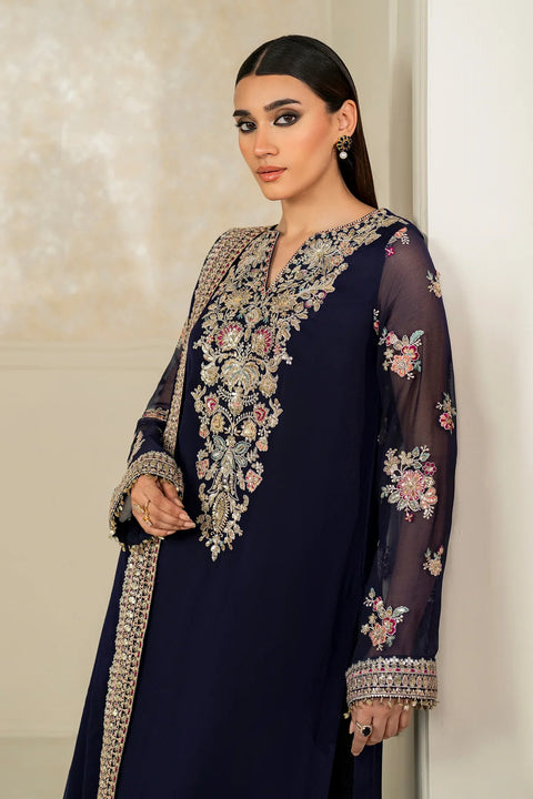 BAROQUE 3pc Unstitched EMBROIDERED CHIFFON PR-1143