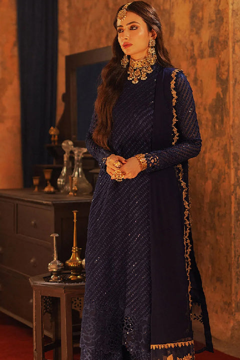 Azure Embroidered Chiffon Suits Unstitched 3 Piece -125 Aqua Serene - Festive Collection