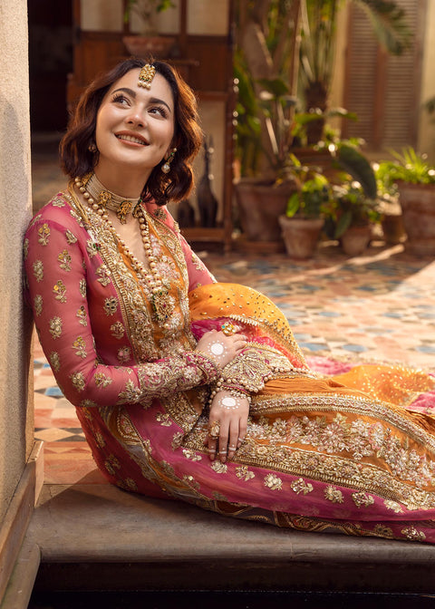 CRIMSON - Organza Embroidered Suits Unstitched 3 Piece- Luxury Wedding Collection - Mehndi Galore