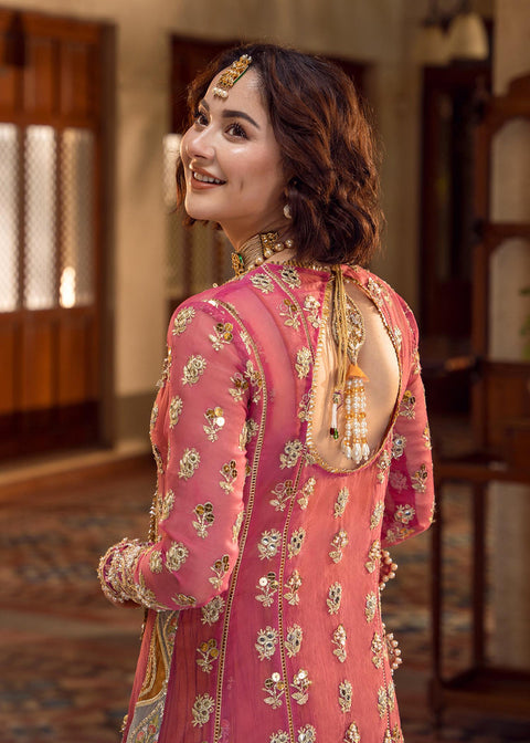 CRIMSON - Organza Embroidered Suits Unstitched 3 Piece- Luxury Wedding Collection - Mehndi Galore