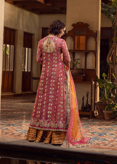 CRIMSON - Organza Embroidered Suits Unstitched 3 Piece- Luxury Wedding Collection - Mehndi Galore