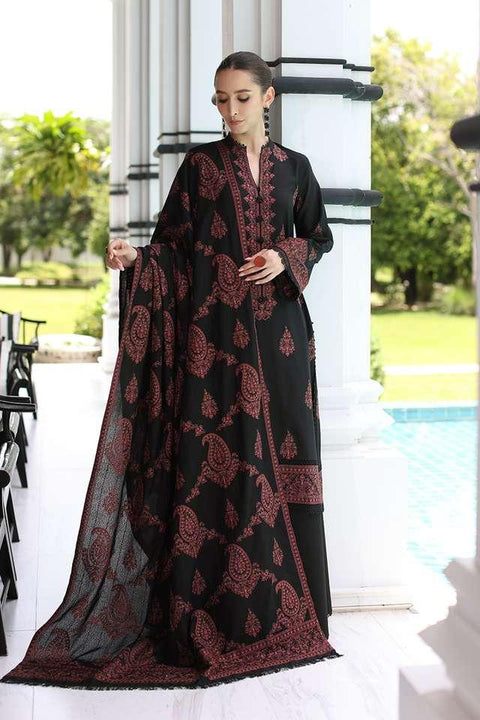 Bareeze - 3PC DHANAK EMBROIDERED SHIRT DHANAK HEAVY EMBROIDERED SHAWL DUPATTA AND TROUSER- KPR 09