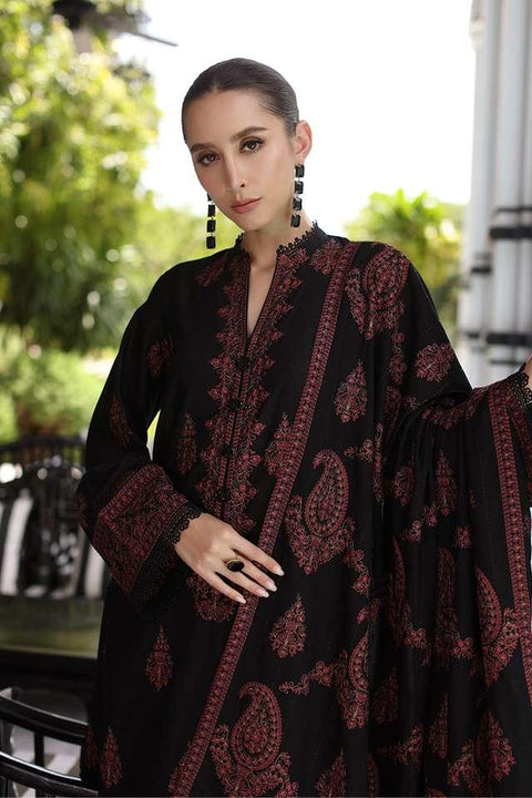 Bareeze - 3PC DHANAK EMBROIDERED SHIRT DHANAK HEAVY EMBROIDERED SHAWL DUPATTA AND TROUSER- KPR 09