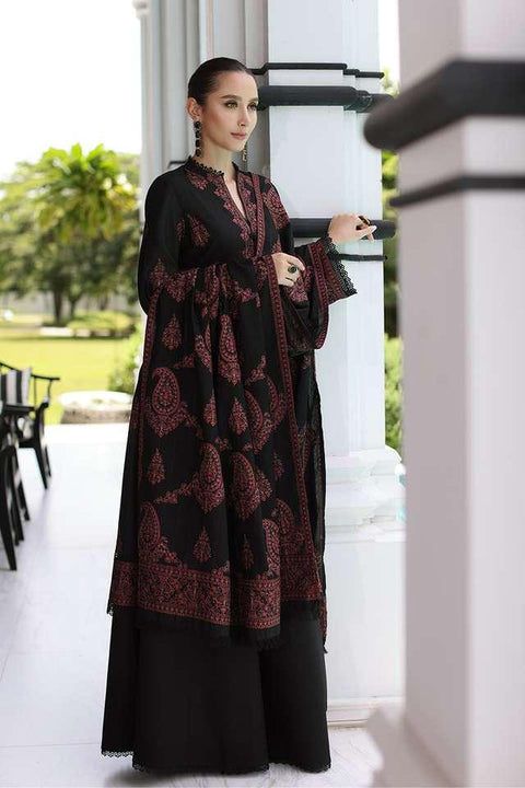 Bareeze - 3PC DHANAK EMBROIDERED SHIRT DHANAK HEAVY EMBROIDERED SHAWL DUPATTA AND TROUSER- KPR 09
