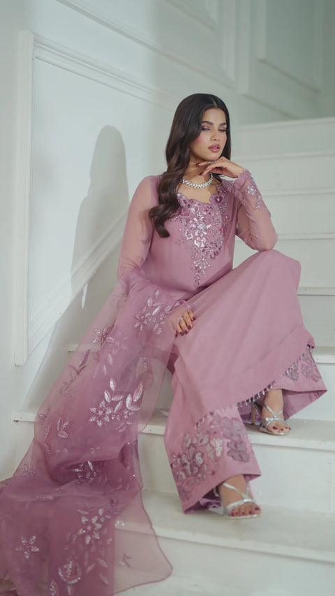 IZNIK 3pc Unstitched EMBROIDERED CHIFFON UE-418