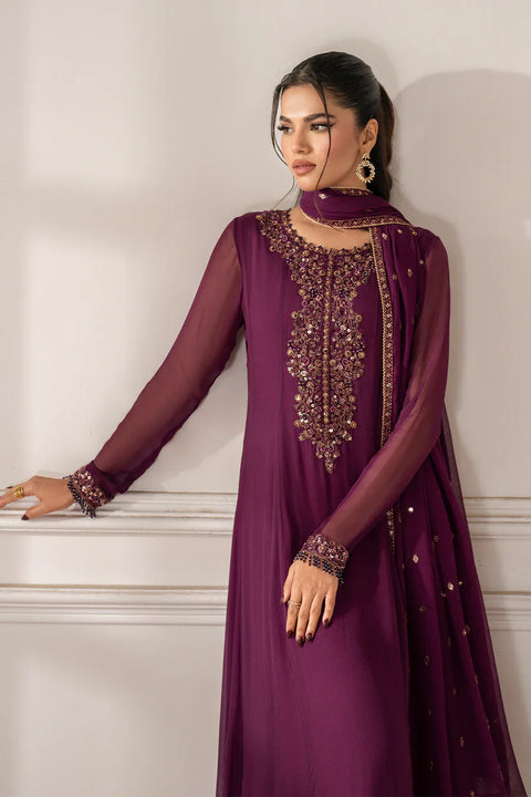 IZNIK 3pc Unstitched EMBROIDERED CHIFFONUE-480