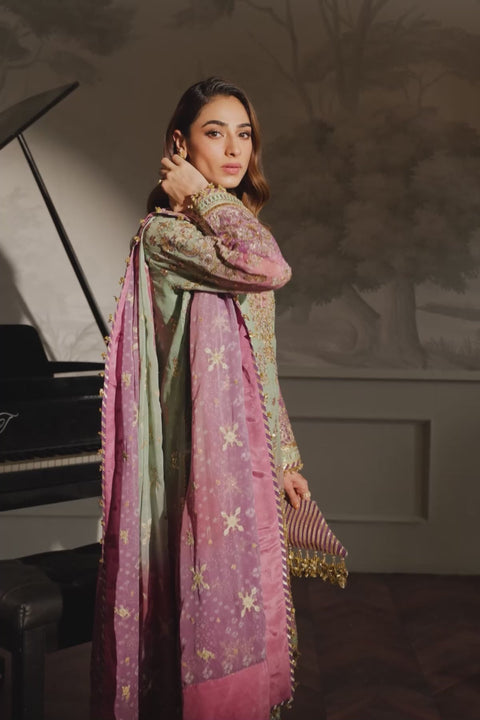 BAROQUE LUXURY WEDDING EMBROIDERED CHIFFON CH12-08 UNSTITCHED