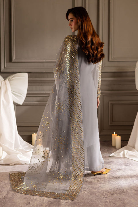 NUREH - 3PC UNSTITCHED CHIFFON EMBROIDERED WITH EMBROIDERED DUPATTA AND TROUSER - TW-16