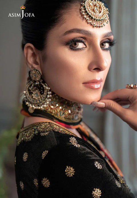 ASIM JOFA - 3PC VELVET EMBROIDERED SHIRT WITH NET EMBROIDERED DUPATTA AND TROUSER - KPR1835