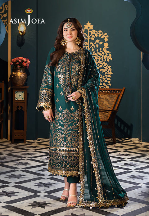 Asim jofa - 3PC CHIFFON EMBROIDERED WITH EMBROIDERED DUPATTA - AJFI-30