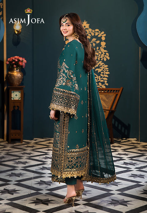 Asim jofa - 3PC CHIFFON EMBROIDERED WITH EMBROIDERED DUPATTA - AJFI-30