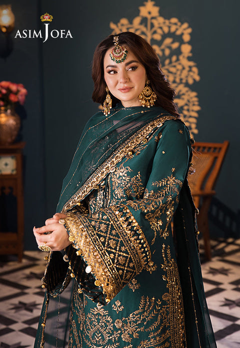 Asim jofa - 3PC CHIFFON EMBROIDERED WITH EMBROIDERED DUPATTA - AJFI-30