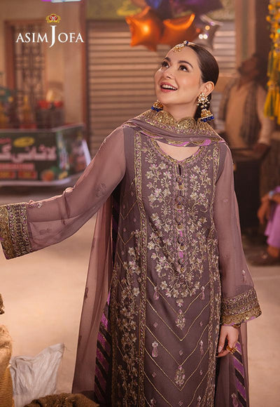 ASIM JOFA - Unstitched Embroidered Chiffon Suit | FLS-1