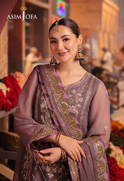 ASIM JOFA - Unstitched Embroidered Chiffon Suit | FLS-1
