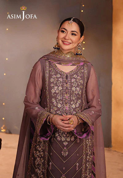 ASIM JOFA - Unstitched Embroidered Chiffon Suit | FLS-1