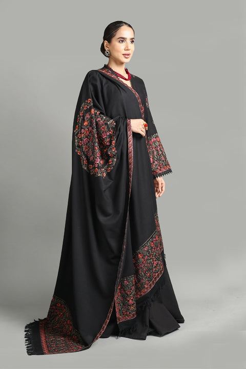 BAREEZA - 3PC DHANAK EMBROIDERED SHIRT WITH DHANAK EMBROIDERED SHAWL AND EMBROIDERED TROUSER - KPR- 901