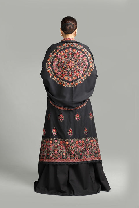 BAREEZA - 3PC DHANAK EMBROIDERED SHIRT WITH DHANAK EMBROIDERED SHAWL AND EMBROIDERED TROUSER - KPR- 901