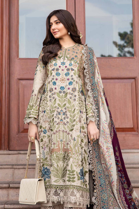MARIA B -3 Piece Unstitched Embroidered Dhanak Suit | DL-1211