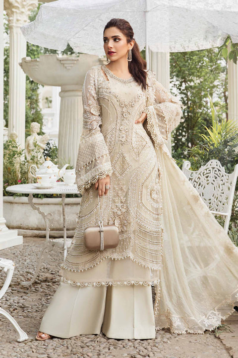 MARIA B -Unstitched Embroidered Chiffon Suit | MPC-24-104