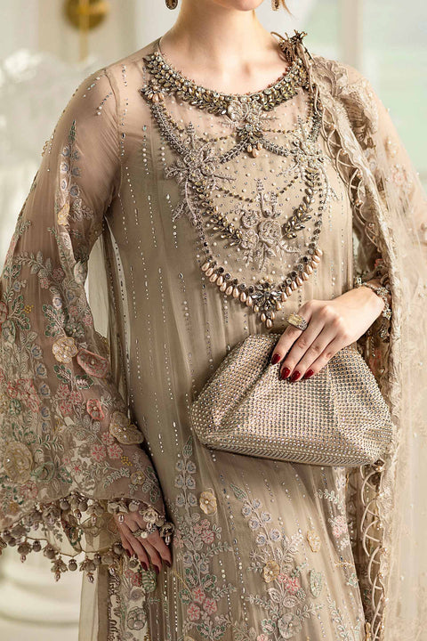 MARIA B - 3 Piece Unstitched Embroidered Chiffon Suit | MPC-25-107