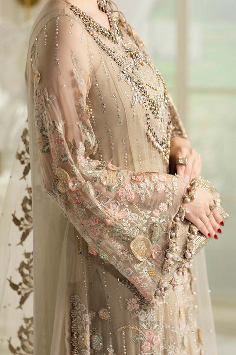 MARIA B - 3 Piece Unstitched Embroidered Chiffon Suit | MPC-25-107