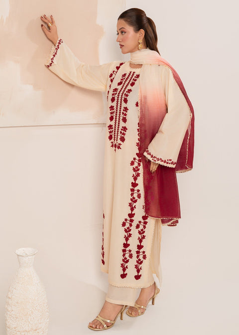 Agha Noor - 3PC DHANAK EMBROIDERED SHIRT DHANAK PRINTED SHAWL DUPATTA AND TROUSER -  SF-42