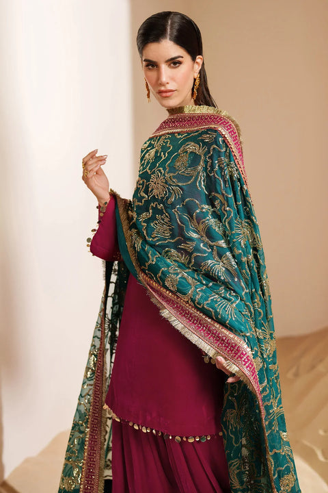 JAZMIN Luxury Chiffon Embroidered Collection Unstitched VVF D-9