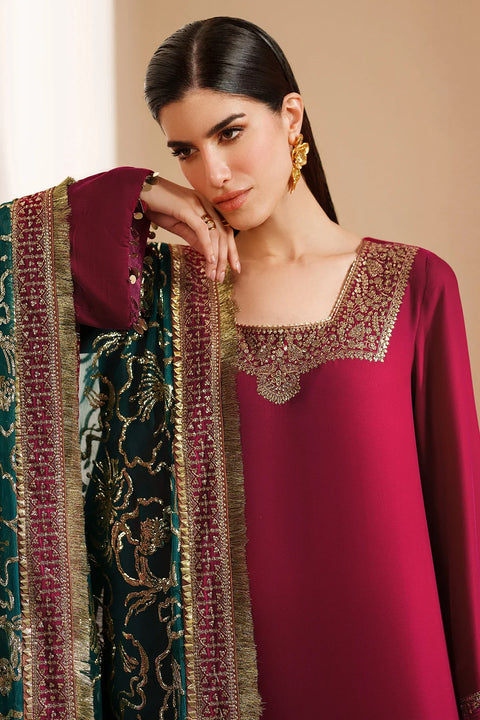 JAZMIN Luxury Chiffon Embroidered Collection Unstitched VVF D-9