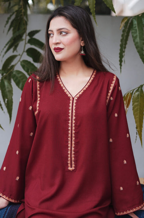 AISLING - 3PC DHANAK EMBROIDERED SHIRT WITH DHANAK EMBROIDERED DUAPATTA AND TROUSER- KPR1307