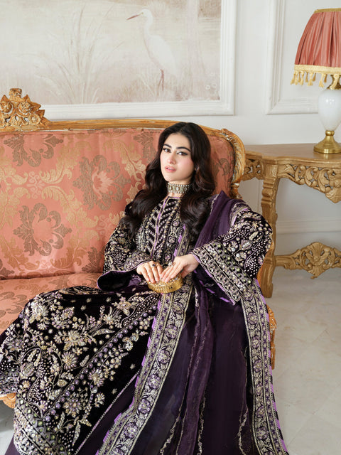 Aneelas Wedding Velvet Embroidered Unstitched Collection VT-01
