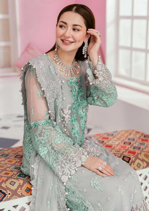 ELAF . Luxury Organza 3 Piece Unstitched Embroidered Lawn Suit | WD-1