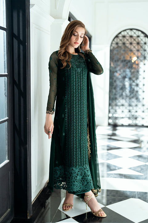 Azure Embroidered Chiffon Suits Unstitched 3 Piece - Ensembles | Emerald Whisper