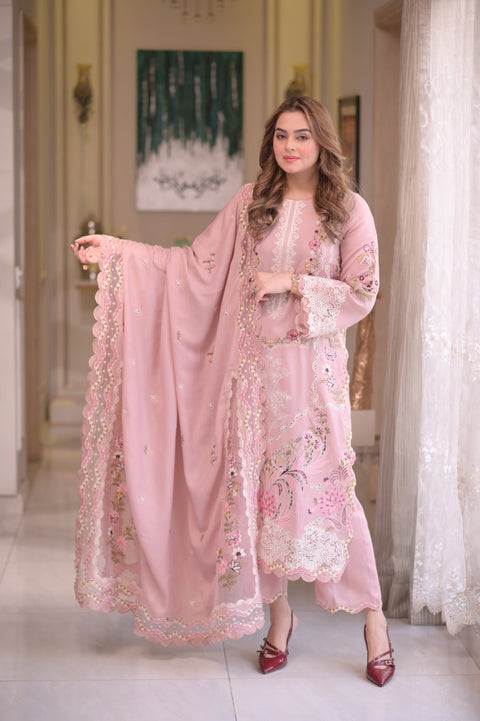 Aneelas Dhanak Unstitched Embroidered Collection with Dhanak Shawl WLUX-10-B
