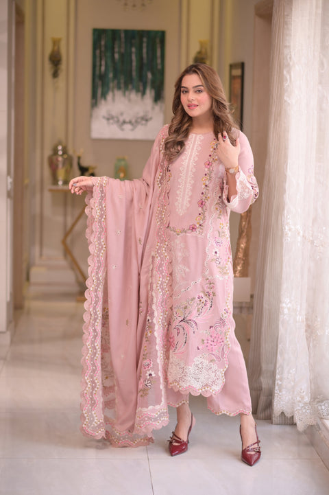 Aneelas Dhanak Unstitched Embroidered Collection with Dhanak Shawl WLUX-10-B