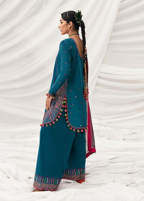 Hussain Rehar Winter - Dhanak Unstitched Embroidered 3Pc Suit - SHAB